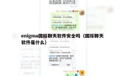 enigma国际聊天软件安全吗（国际聊天软件是什么）