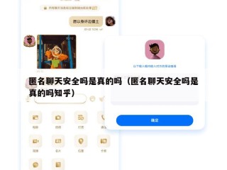 匿名聊天安全吗是真的吗（匿名聊天安全吗是真的吗知乎）