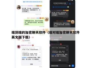 端到端的加密聊天软件（端对端加密聊天软件英文版下载）