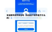 友信聊天软件安全吗（友信这个软件是干什么的）