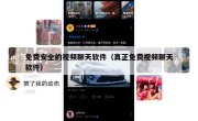 免费安全的视频聊天软件（真正免费视频聊天软件）