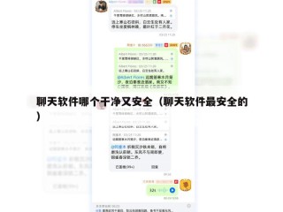 聊天软件哪个干净又安全（聊天软件最安全的）