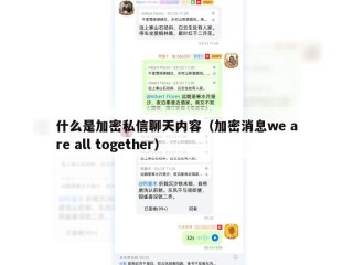 什么是加密私信聊天内容（加密消息we are all together）