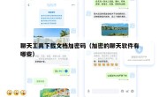 聊天工具下载文档加密码（加密的聊天软件有哪些）
