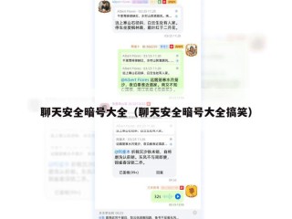 聊天安全暗号大全（聊天安全暗号大全搞笑）