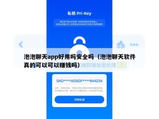 泡泡聊天app好用吗安全吗（泡泡聊天软件真的可以可以赚钱吗）
