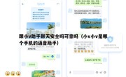 跟小v助手聊天安全吗可靠吗（小v小v是哪个手机的语音助手）