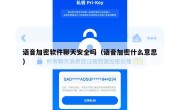 语音加密软件聊天安全吗（语音加密什么意思）