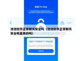 泡泡软件正常聊天安全吗（泡泡软件正常聊天安全吗是真的吗）