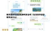 聊天软件可语音私聊吗安全吗（社交软件语音聊天说什么）