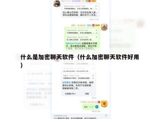 什么是加密聊天软件（什么加密聊天软件好用）