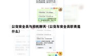 公交安全员与司机聊天（公交车安全员职责是什么）
