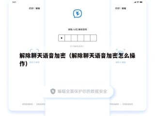 解除聊天语音加密（解除聊天语音加密怎么操作）
