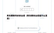 男生要聊天的安全感（男生要安全感是什么意思）