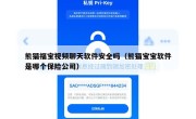 熊猫福宝视频聊天软件安全吗（熊猫宝宝软件是哪个保险公司）