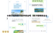 小桃子视频聊天软件安全吗（桃子视频安全么）
