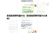 思语加密聊天是什么（思语加密聊天是什么来的）