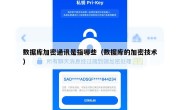 数据库加密通讯是指哪些（数据库的加密技术）