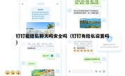 钉钉能隐私聊天吗安全吗（钉钉有隐私设置吗）