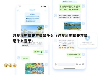 好友加密聊天符号是什么（好友加密聊天符号是什么意思）