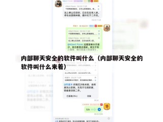 内部聊天安全的软件叫什么（内部聊天安全的软件叫什么来着）