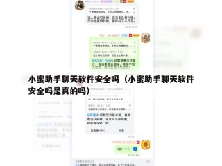 小蜜助手聊天软件安全吗（小蜜助手聊天软件安全吗是真的吗）