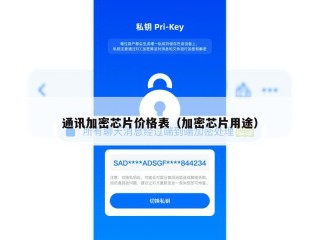 通讯加密芯片价格表（加密芯片用途）