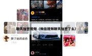 聊天加密视频（微信视频聊天加密了么）