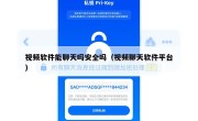 视频软件能聊天吗安全吗（视频聊天软件平台）