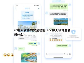 cc聊天软件的安全功能（cc聊天软件全名叫什么）