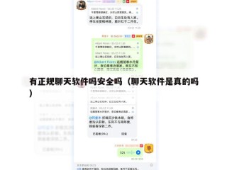 有正规聊天软件吗安全吗（聊天软件是真的吗）
