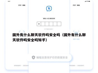国外有什么聊天软件吗安全吗（国外有什么聊天软件吗安全吗知乎）