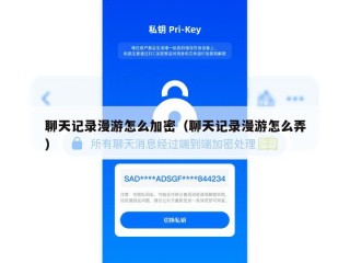聊天记录漫游怎么加密（聊天记录漫游怎么弄）