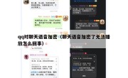 qq对聊天语音加密（聊天语音加密了无法播放怎么回事）