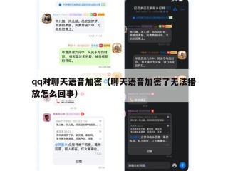 qq对聊天语音加密（聊天语音加密了无法播放怎么回事）