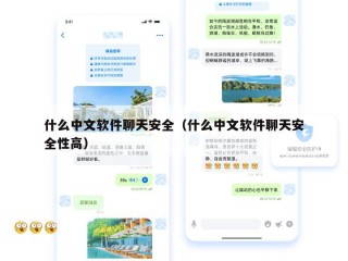 什么中文软件聊天安全（什么中文软件聊天安全性高）