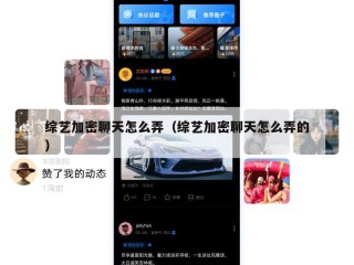 综艺加密聊天怎么弄（综艺加密聊天怎么弄的）