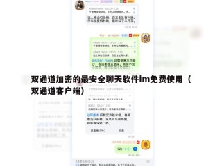 双通道加密的最安全聊天软件im免费使用（双通道客户端）