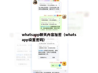 whatsapp聊天内容加密（whatsapp设置密码）