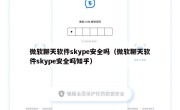 微软聊天软件skype安全吗（微软聊天软件skype安全吗知乎）
