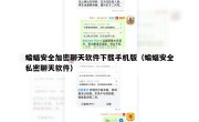蝙蝠安全加密聊天软件下载手机版（蝙蝠安全私密聊天软件）
