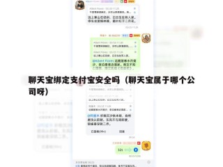 聊天宝绑定支付宝安全吗（聊天宝属于哪个公司呀）