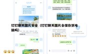 钉钉聊天图片安全（钉钉聊天图片会保存到电脑吗）