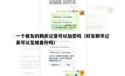 一个朋友的聊天记录可以加密吗（好友聊天记录可以互相备份吗）
