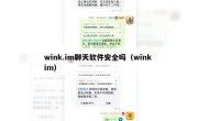 wink.im聊天软件安全吗（wink im）