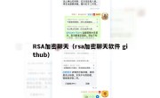 RSA加密聊天（rsa加密聊天软件 github）
