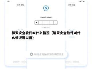 聊天安全软件叫什么情况（聊天安全软件叫什么情况可以用）