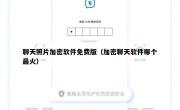 聊天照片加密软件免费版（加密聊天软件哪个最火）