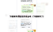 下载聊天功能软件安全吗（下载聊天了）