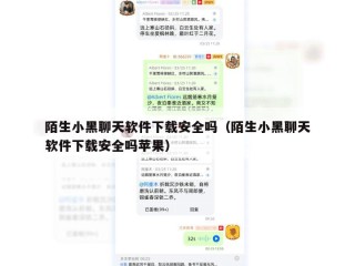 陌生小黑聊天软件下载安全吗（陌生小黑聊天软件下载安全吗苹果）